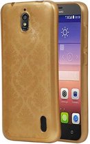 TPU Paleis 3D Back Cover for Huawei Y625 Goud