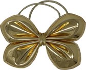 Jessidress Metallic Haar elastiek met grote haarstrik van 12 cm Haarelastieken - Goud