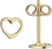 Glow kinderoorbellen open hart - goud (14 kt)