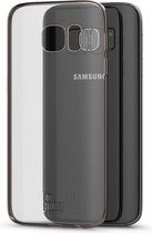 BeHello - Samsung Galaxy S7 Hoesje - Zachte Back Case Transparant Gel Chrome Edge Goud