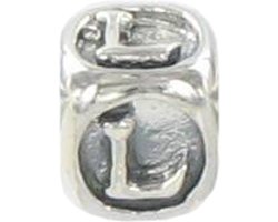 Quiges - 925 - Bedels -Sterling zilver - Beads - Alfabet Letter L Kraal Charm - Geschikt – voor - Pandora - Armband Z435
