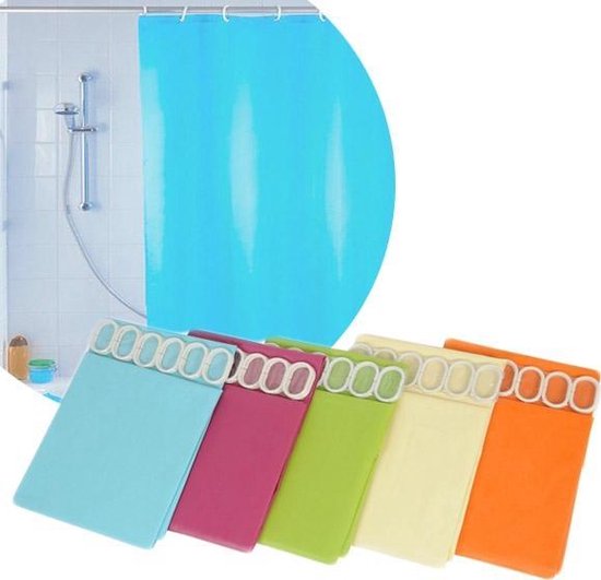 Douchegordijn 180 x 180 Met 12 haken Creme