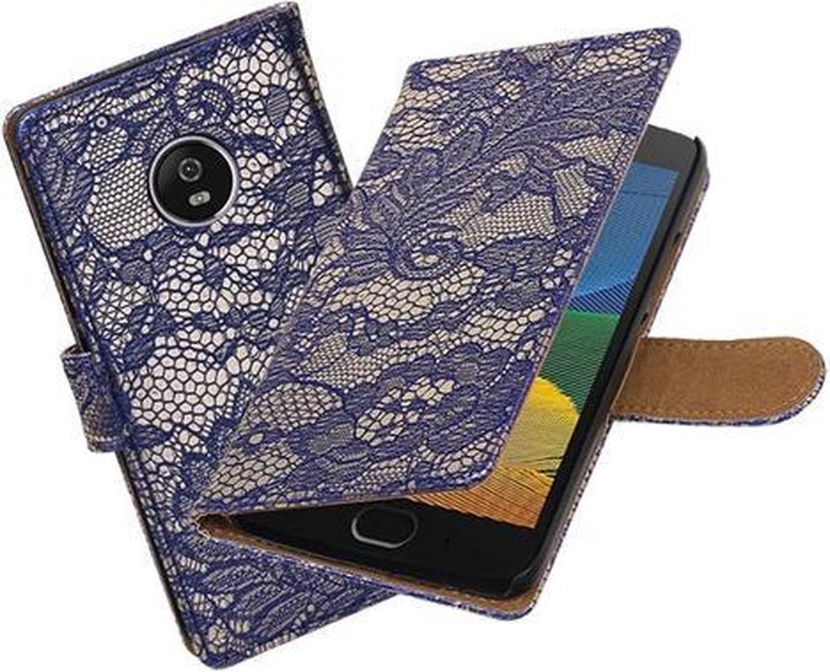 BestCases.nl Motorola Moto G5 Lace booktype hoesje Blauw