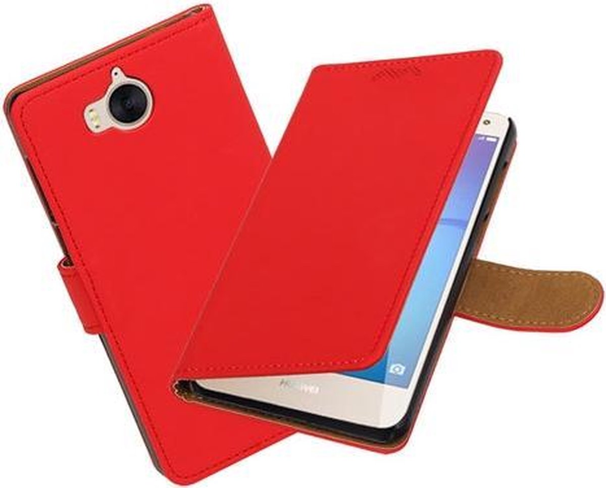 BestCases.nl Huawei Y5 2017 / Y6 2017 Effen booktype hoesje Rood