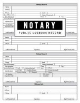 Notary Record Logbook