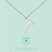 Heart to Get - Grote Letter T - Ketting - Zilver