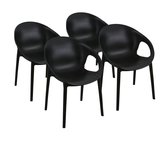Chaise de terrasse Cosy (lot de 4) - noir - empilable