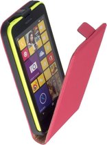 LELYCASE Lederen Roze Flip Case Cover Hoesje Nokia Lumia 630