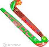 Brabo G-Force Neon 40 LTD - Hockeystick - Kinderen - 34 Inch - Glasvezel - Groen/ Oranje/ Roze