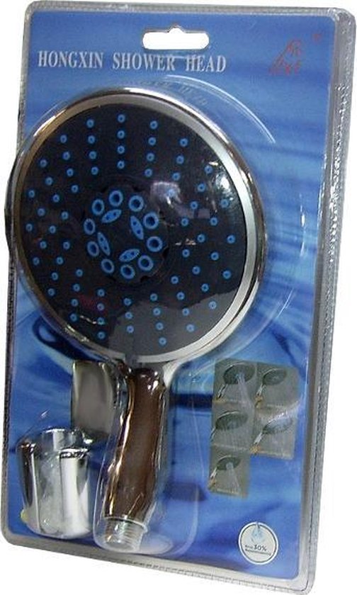 Brede Douchekop 15cm + wandhouder met 5 sproeistanden doucheset