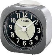 Seiko wekker - QHE121N - electronisch alarm - grijs wit kunststof  8 x 7cm