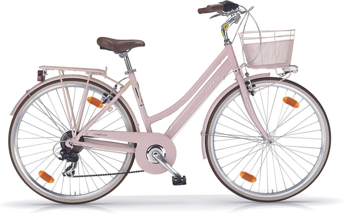 MBM Meisjes fiets Boulevard stads hybride roze 28 inch 6 versnellingen