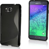 S-line case TPU Siliconen Hoesje voor Samsung Galaxy Alpha -Zwart