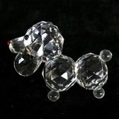 kristal hond 8x7x3.5cm  hoogwaardig kristal.handgemaakt Echt ambacht.
