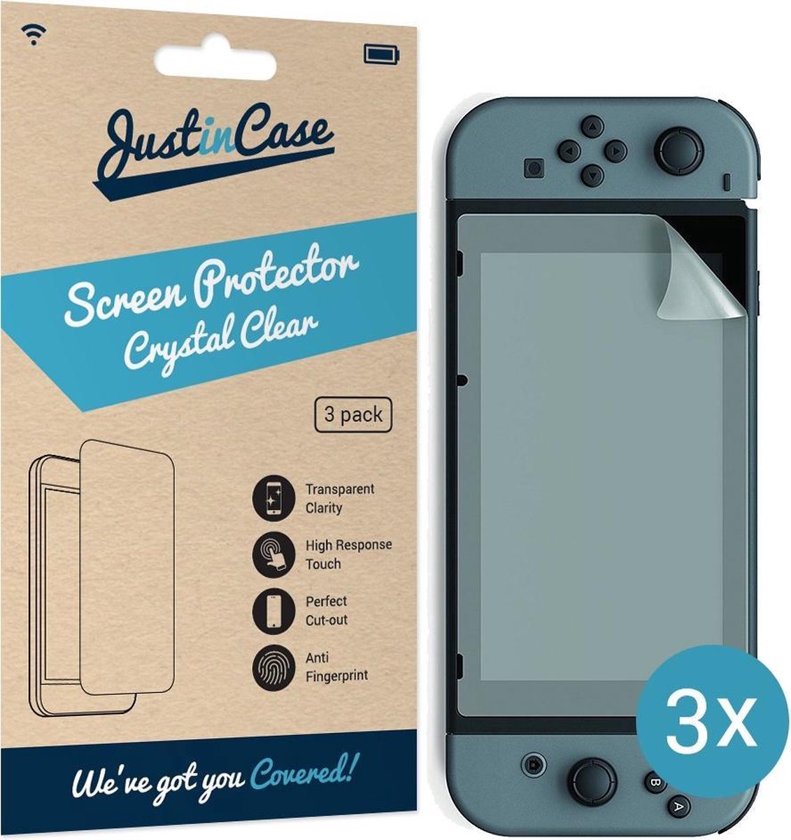 Nintendo Switch screenprotector - 3 stuks - Just in case - Just in Case