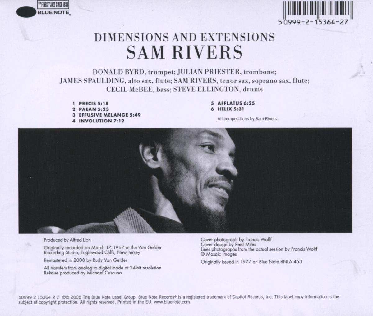 Dimensions & Extensions, Sam Rivers CD (album) Muziek