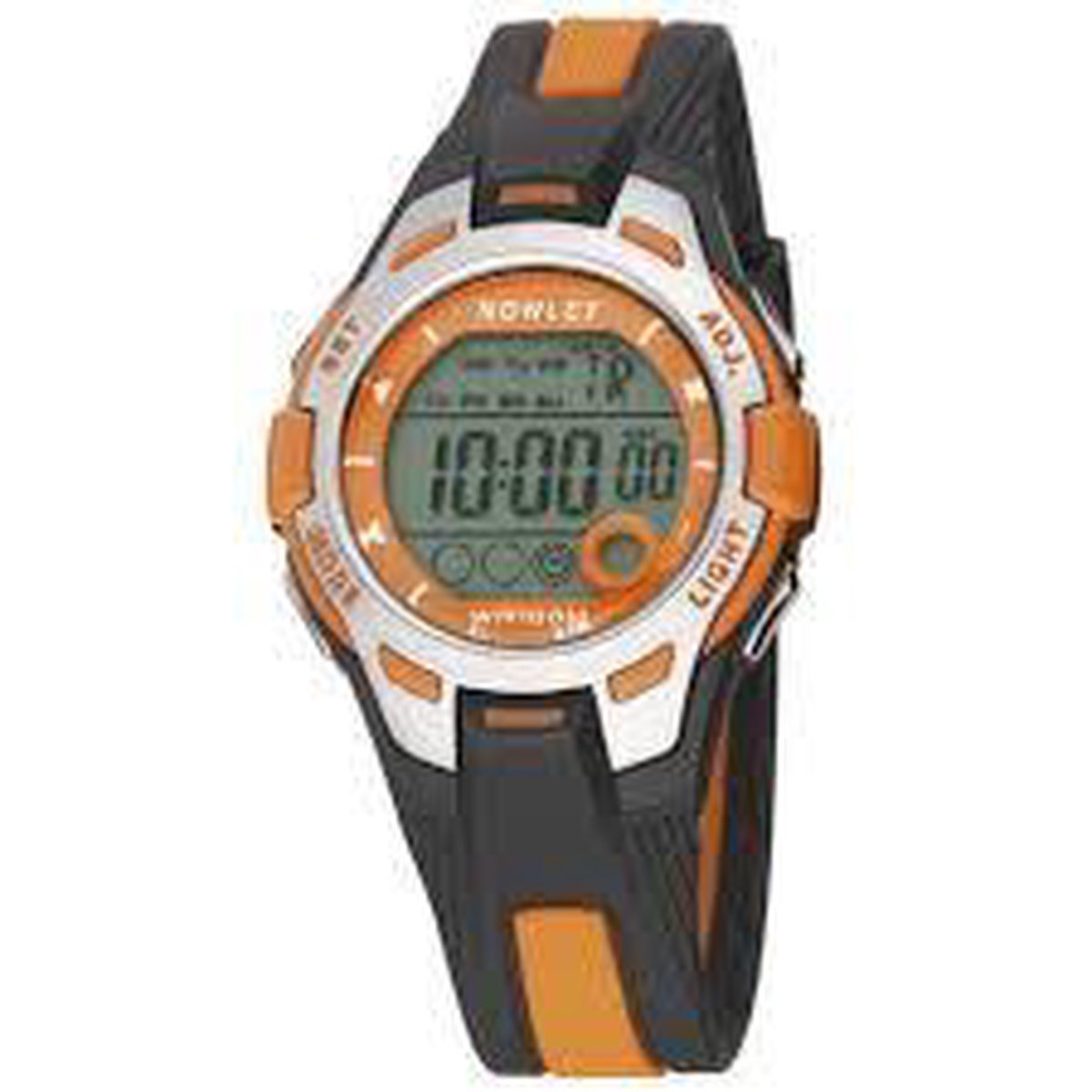 Nowley 8-6130-0-5 digitaal horloge 36 mm 100 meter zwart- oranje