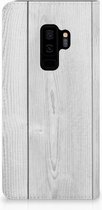 Geschikt voor Samsung Galaxy S9 Plus Standcase Hoesje Design White Wood