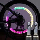 Fietswielverlichting - led multicolor ventiellampjes - 2st
