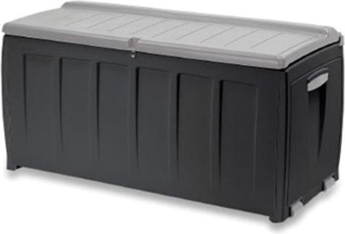Sijpelen Leidingen het ergste Keter model Novel kussenbox 340 liter Kunsstof 124,5 x 55 x 61,5 cm  antraciet/grijs | bol.com
