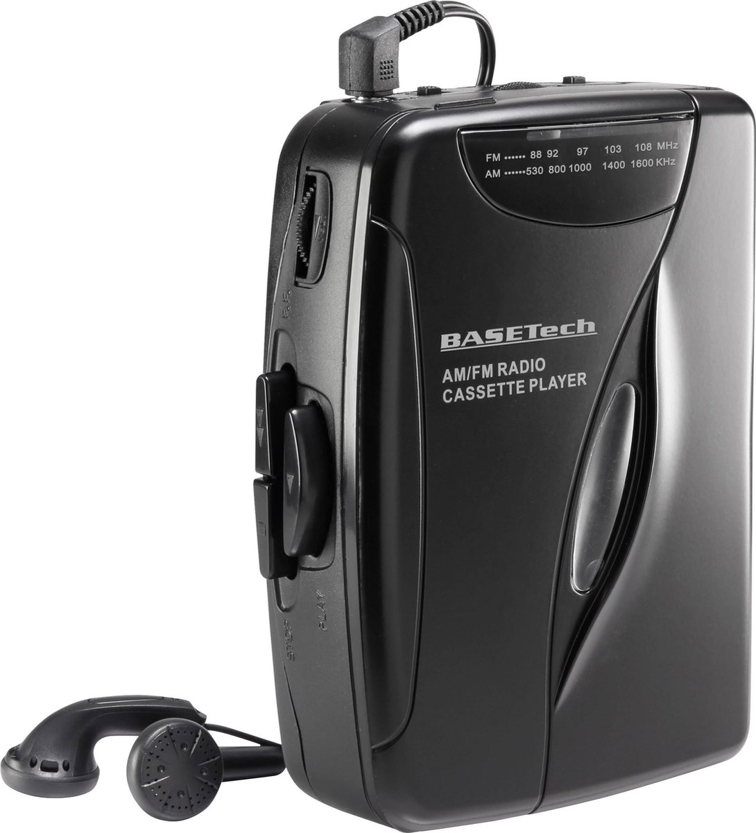 Draagbare cassettespeler met radio en oordopjes Basetech KW-118C | bol.com