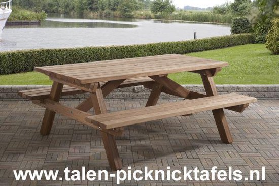 Van Talen - Picknicktafel 6 personen - Hardhout - 160 x 180 cm | bol.com