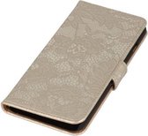 Goud Lace Bookstyle Wallet Hoesje voor Nokia Lumia 830