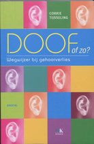 Boekomslag met de titel 'Doof of zo?' en afbeeldingen van oren op gekleurde vakken.