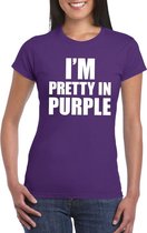 I'm pretty in purple t-shirt paars dames L