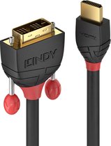 Lindy Black Line - Videokabel - enkele verbinding - HDMI / DVI - HDMI (M) naar DVI-D (M) - 2 m - drievoudig afgeschermd - zwart - rond