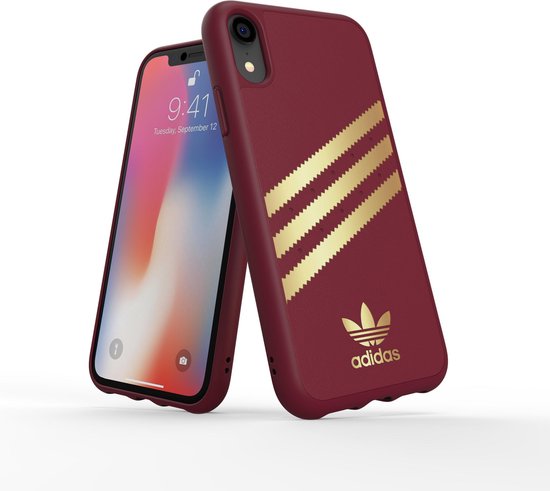 Adidas 3-Stripes Snap Case iPhone XR - Bordeauxrood | bol.com
