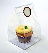 Cupcake Zakken voor 1 Stuk met Papieren Kaart 10.2x10.2x22.9cm (100 Stuks) [CBG4XL]