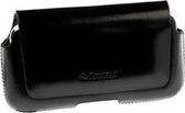 Krusell Hector horizontale Lederen beschermhoes - maat XL - Zwart, Aanbevolen voor toestellen tussen 115x60x4 – 125x71x10mm.