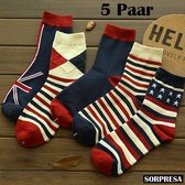 Sorprese - Fun socks - Unity print  - 5 paar - gift sack  - Sokken - maat 39-45