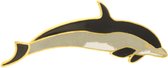 Behave® Broche dolfijn zwart grijs emaille