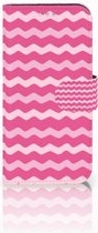 Geschikt voor Samsung Galaxy S7 Telefoonhoesje met Pasjes Waves Pink