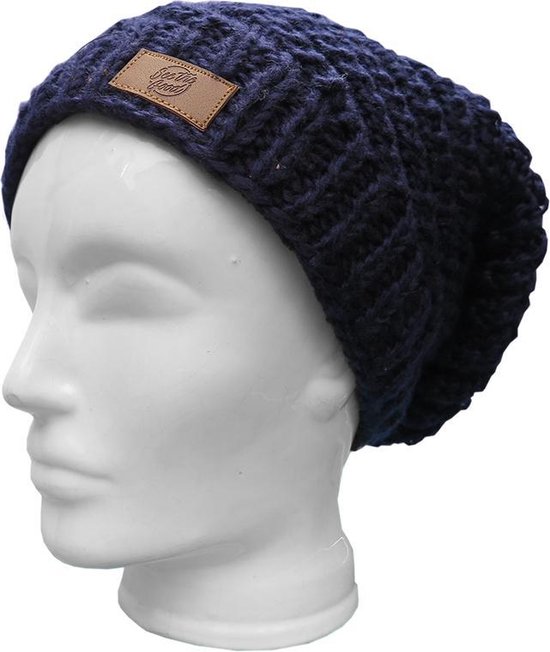 Wollen beanie - Handgemaakt - Aubergine ''Himalayan''