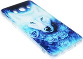 Blauw wolven siliconen hoesje Geschikt voor Samsung Galaxy J7 (2016)