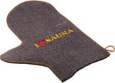 sauna / BBQ handschoen vilt natuurlijk wol vilt A-023 met tekst 'I love sauna'