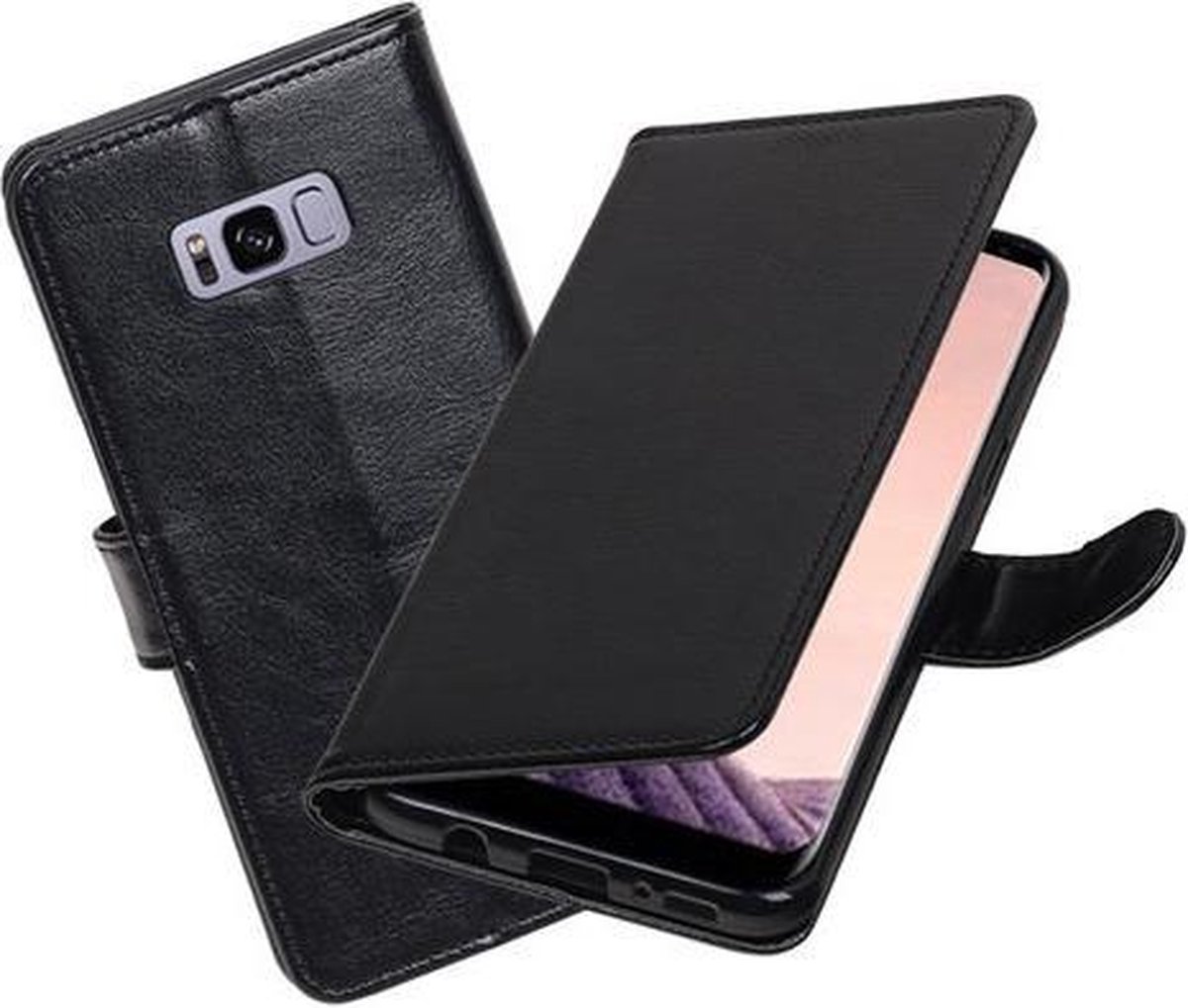 BestCases.nl Zwart Portemonnee booktype hoesje Samsung Galaxy Note 8