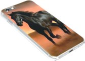 Paarden hoesje zwart kunststof Geschikt voor iPhone 6 / 6S