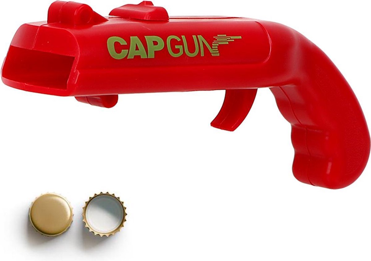 Cap Gun Bierdopschieter - Flessenopener -Bierdop schieter - Flesjesopener - Flessen opener - Rood - Merkloos