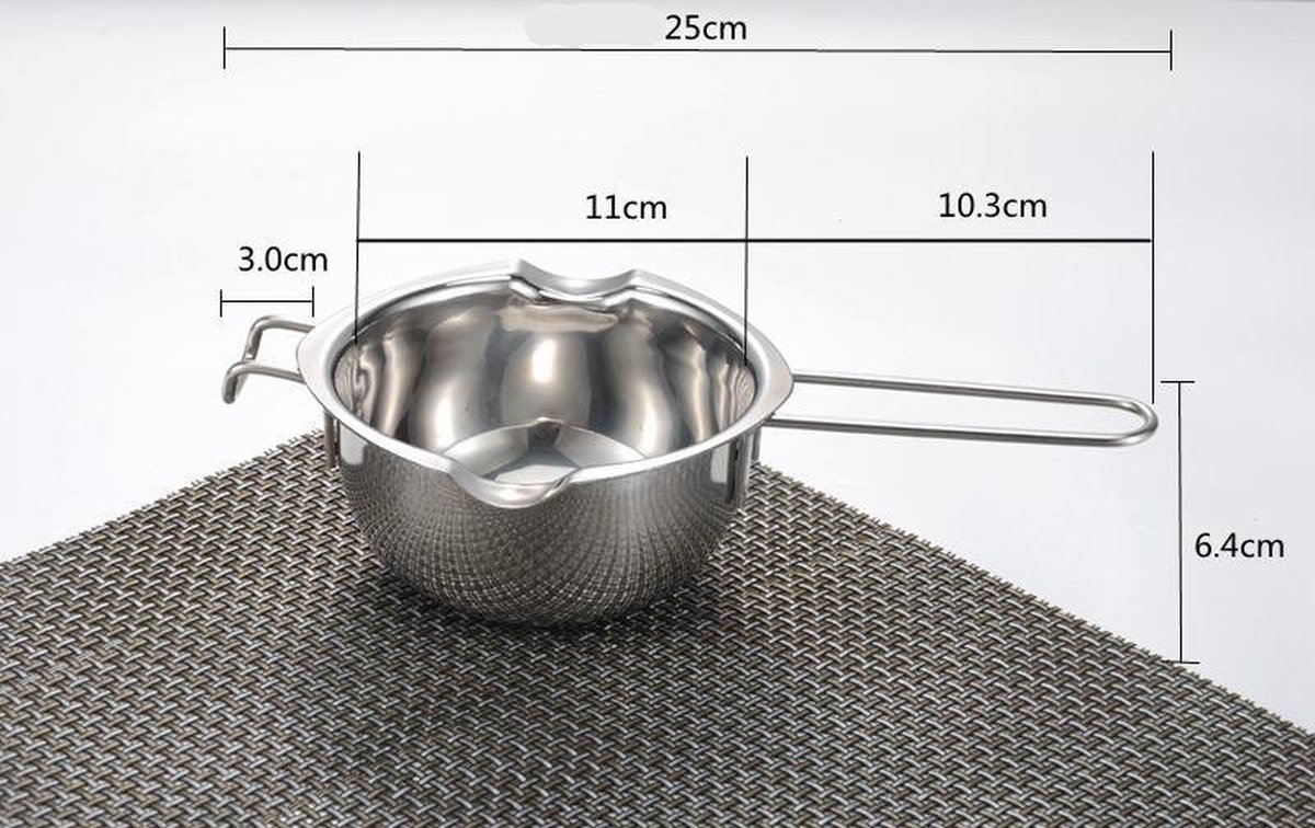 Pinsheng Roestvrijstalen smeltpot, kwaliteit 304 kaarsen maken kit, 28 cm universele dubbele ketel pan voor het smelten van chocolade, boter, kaas, kaars, karamel en was