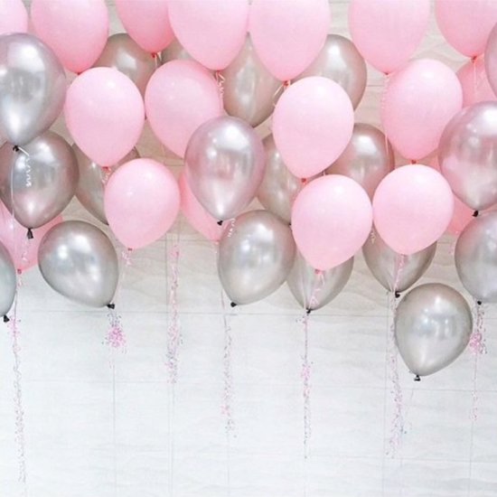 Luxe Ballonnen Roze Zilver - 50 Stuks - Helium Ballonnenset Feest  Verjaardag... | bol.com