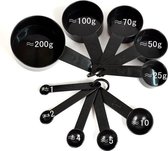 10-delige zwart plastic maatlepels - maatschep - maatcups - maatbeker - DisQounts