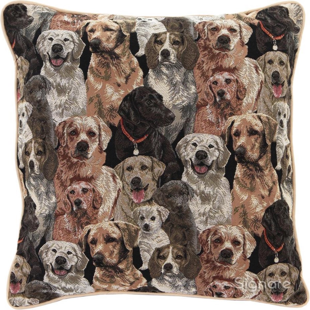 Signare Kussenhoes - Gobelin - Hond - Honden- 45 cm Diverse