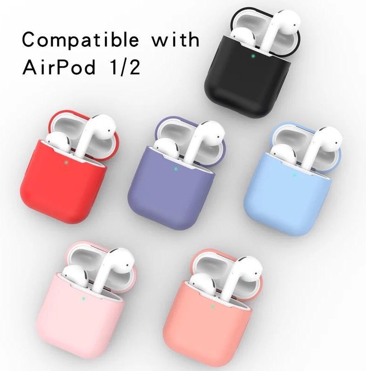 Airpods Silicone Case Cover Hoesje geschikt voor Apple Airpods 1/2