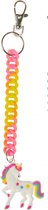 Lg-imports Sleutelhanger Spiraal Eenhoorn Roze/geel 18 Cm