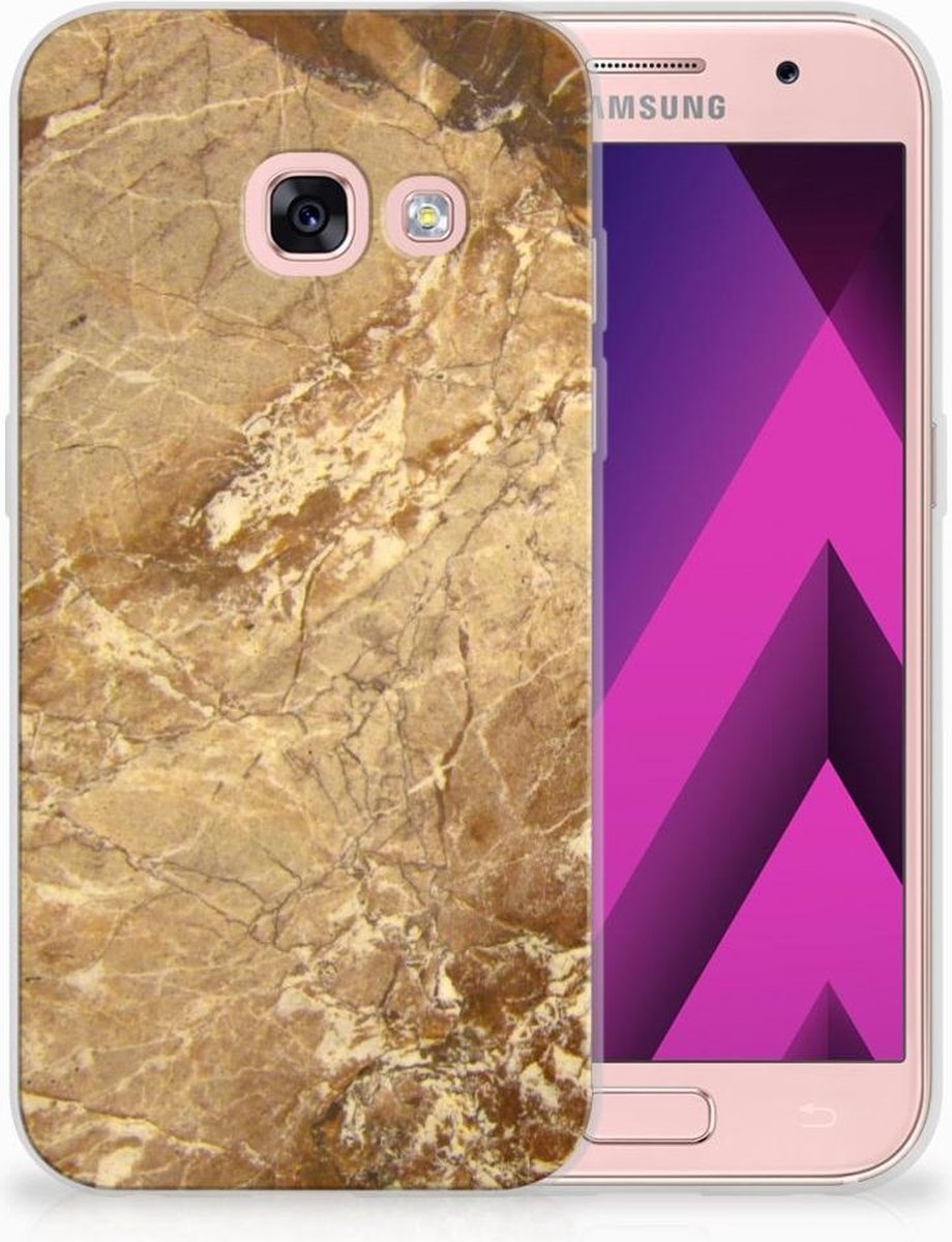 Samsung Galaxy A3 2017 TPU Siliconen Hoesje Marmer Creme