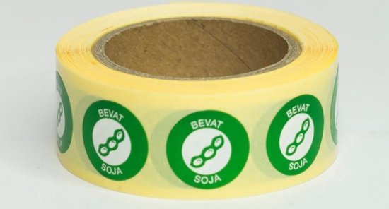 Allergenensticker - bevat soja - [HACCP voedseletiket | Allergenenstickers]